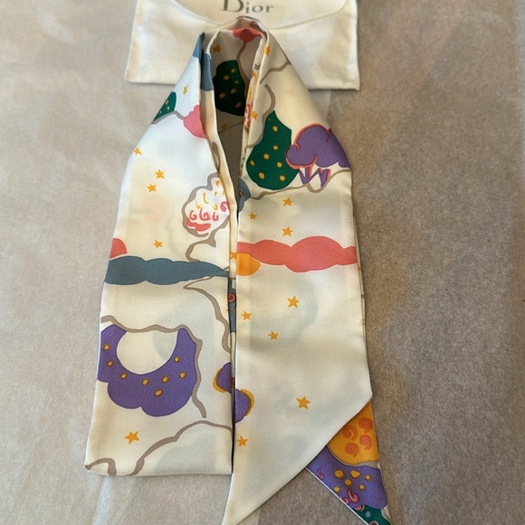 Authentic Christian Dior Skinny Silk Scarf - Picture 3 of 12